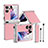 Custodia Lusso Pelle e Plastica Opaca Cover ZL4 per Oppo Find N2 Flip 5G Rosa