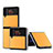 Custodia Lusso Pelle e Plastica Opaca Cover ZL5 per Samsung Galaxy Z Flip3 5G Arancione