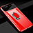 Custodia Plastica Rigida Cover Opaca con Magnetico Anello Supporto A01 per Oppo A5 Rosso