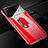 Custodia Plastica Rigida Cover Opaca con Magnetico Anello Supporto A01 per Oppo F15 Rosso
