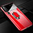 Custodia Plastica Rigida Cover Opaca con Magnetico Anello Supporto P01 per Xiaomi Mi 10 Rosso