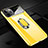 Custodia Plastica Rigida Cover Opaca con Magnetico Anello Supporto P02 per Apple iPhone 11 Pro Giallo