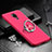 Custodia Plastica Rigida Cover Opaca con Magnetico Anello Supporto P02 per Huawei Mate 20 X 5G Rosa Caldo