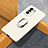 Custodia Plastica Rigida Cover Opaca con Magnetico Anello Supporto S01 per Xiaomi Poco F3 5G Bianco