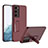 Custodia Plastica Rigida Cover Opaca con Supporto AC1 per Samsung Galaxy S21 5G Rosso