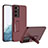 Custodia Plastica Rigida Cover Opaca con Supporto AC1 per Samsung Galaxy S22 5G Rosso