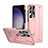 Custodia Plastica Rigida Cover Opaca con Supporto ZL2 per Samsung Galaxy S22 Ultra 5G Oro Rosa