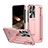 Custodia Plastica Rigida Cover Opaca con Supporto ZL3 per Samsung Galaxy S24 Ultra 5G Oro Rosa