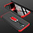 Custodia Plastica Rigida Cover Opaca Fronte e Retro 360 Gradi con Anello Supporto per Oppo A11 Rosso e Nero