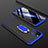 Custodia Plastica Rigida Cover Opaca Fronte e Retro 360 Gradi con Anello Supporto R01 per Apple iPhone 11 Pro Max Blu e Nero