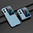 Custodia Plastica Rigida Cover Opaca Fronte e Retro 360 Gradi ZL8 per Oppo Find N2 Flip 5G Azzurro