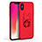 Custodia Plastica Rigida Opaca con Anello Supporto R08 per Apple iPhone X Rosso