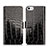 Custodia Portafoglio In Pelle con Stand Coccodrillo per Apple iPhone 5 Nero