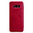 Custodia Portafoglio In Pelle con Stand L01 per Samsung Galaxy S8 Rosso