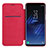 Custodia Portafoglio In Pelle con Stand L01 per Samsung Galaxy S9 Plus Rosso