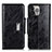 Custodia Portafoglio In Pelle Cover con Supporto A01 per Apple iPhone 14 Pro Max Nero