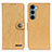 Custodia Portafoglio In Pelle Cover con Supporto A01D per Motorola Moto Edge S30 5G Oro