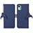 Custodia Portafoglio In Pelle Cover con Supporto A01D per Nokia C12 Blu