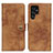 Custodia Portafoglio In Pelle Cover con Supporto A01D per Samsung Galaxy S22 Ultra 5G Marrone