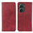 Custodia Portafoglio In Pelle Cover con Supporto A02D per Asus Zenfone 9 Rosso