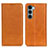 Custodia Portafoglio In Pelle Cover con Supporto A02D per Motorola Moto Edge S30 5G Marrone Chiaro