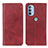 Custodia Portafoglio In Pelle Cover con Supporto A02D per Motorola Moto G31 Rosso