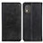 Custodia Portafoglio In Pelle Cover con Supporto A02D per Nokia C02 Nero