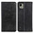 Custodia Portafoglio In Pelle Cover con Supporto A02D per Nokia C110 Nero