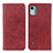 Custodia Portafoglio In Pelle Cover con Supporto A02D per Nokia C12 Plus Rosso