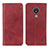 Custodia Portafoglio In Pelle Cover con Supporto A02D per Nokia C21 Rosso