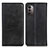 Custodia Portafoglio In Pelle Cover con Supporto A02D per Nokia G11 Nero