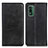 Custodia Portafoglio In Pelle Cover con Supporto A02D per Nokia XR21 Nero