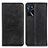 Custodia Portafoglio In Pelle Cover con Supporto A02D per Oppo A16 Nero