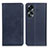 Custodia Portafoglio In Pelle Cover con Supporto A02D per Oppo A18 Blu