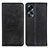 Custodia Portafoglio In Pelle Cover con Supporto A02D per Oppo A18 Nero