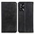 Custodia Portafoglio In Pelle Cover con Supporto A02D per Oppo A74 4G Nero