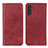 Custodia Portafoglio In Pelle Cover con Supporto A02D per Samsung Galaxy A04s Rosso