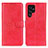 Custodia Portafoglio In Pelle Cover con Supporto A02D per Samsung Galaxy S21 Ultra 5G Rosso