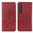 Custodia Portafoglio In Pelle Cover con Supporto A02D per Sony Xperia 1 III Rosso