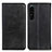 Custodia Portafoglio In Pelle Cover con Supporto A02D per Sony Xperia 1 IV Nero