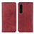 Custodia Portafoglio In Pelle Cover con Supporto A02D per Sony Xperia 1 IV Rosso