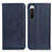 Custodia Portafoglio In Pelle Cover con Supporto A02D per Sony Xperia 10 IV Blu