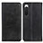 Custodia Portafoglio In Pelle Cover con Supporto A02D per Sony Xperia 10 IV SO-52C Nero