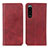 Custodia Portafoglio In Pelle Cover con Supporto A02D per Sony Xperia 5 III Rosso