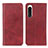 Custodia Portafoglio In Pelle Cover con Supporto A02D per Sony Xperia 5 IV Rosso