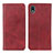 Custodia Portafoglio In Pelle Cover con Supporto A02D per Sony Xperia Ace III SOG08 Rosso