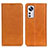 Custodia Portafoglio In Pelle Cover con Supporto A02D per Xiaomi Mi 12 5G Marrone Chiaro