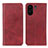 Custodia Portafoglio In Pelle Cover con Supporto A02D per Xiaomi Poco C65 Rosso