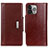 Custodia Portafoglio In Pelle Cover con Supporto A03 per Apple iPhone 14 Pro Rosso