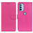 Custodia Portafoglio In Pelle Cover con Supporto A03D per Motorola Moto G31 Rosa Caldo